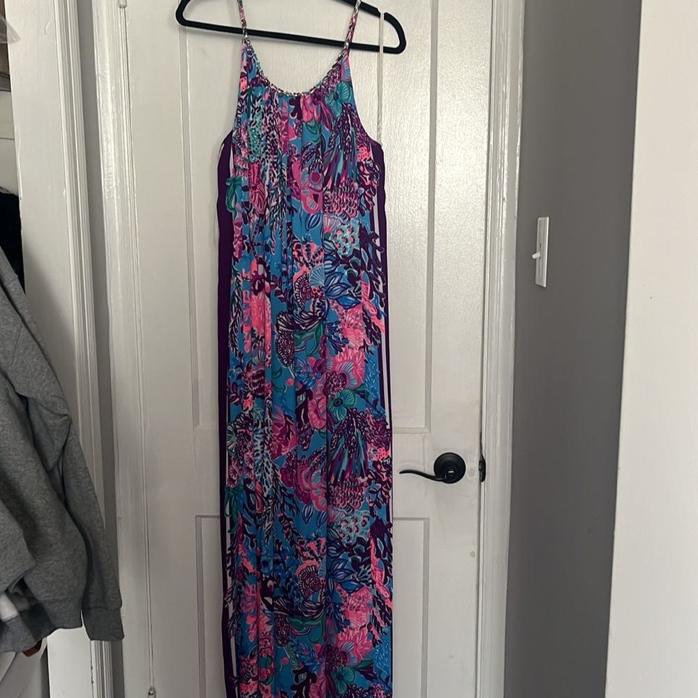 Lilly Pulitzer Blue & Purple Floral Maxi Dress - Picture 2 of 3
